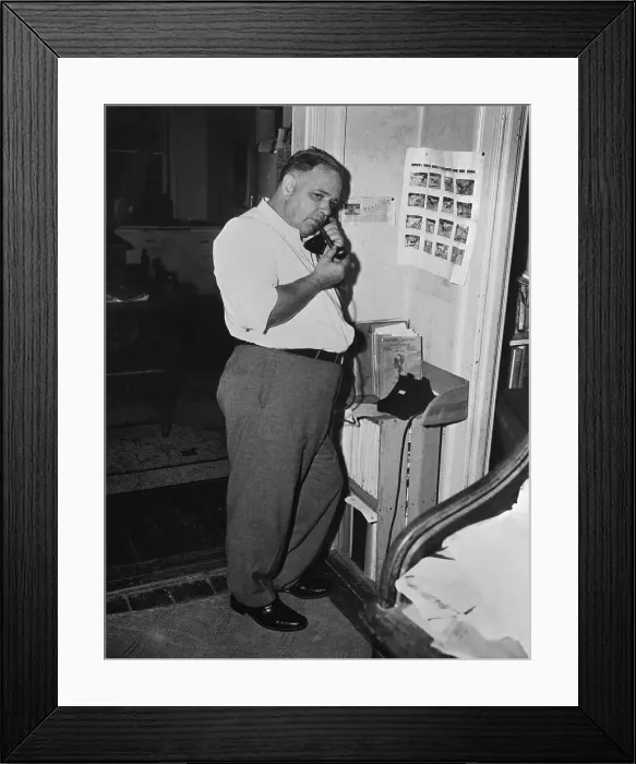 Framed Print : Whittaker Chambers on Telephone Framed Print : Whittaker Chambers on Telephone