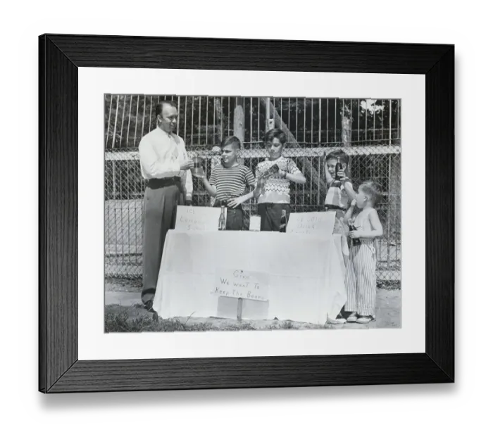 Framed Print : Boys Selling Lemonade To Raise Money Framed Print : Boys Selling Lemonade To Raise Money