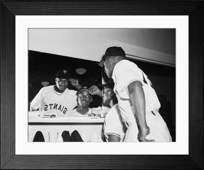 Framed Print : Two Players Appear In Giants Uniform Framed Print : Two Players Appear In Giants Uniform