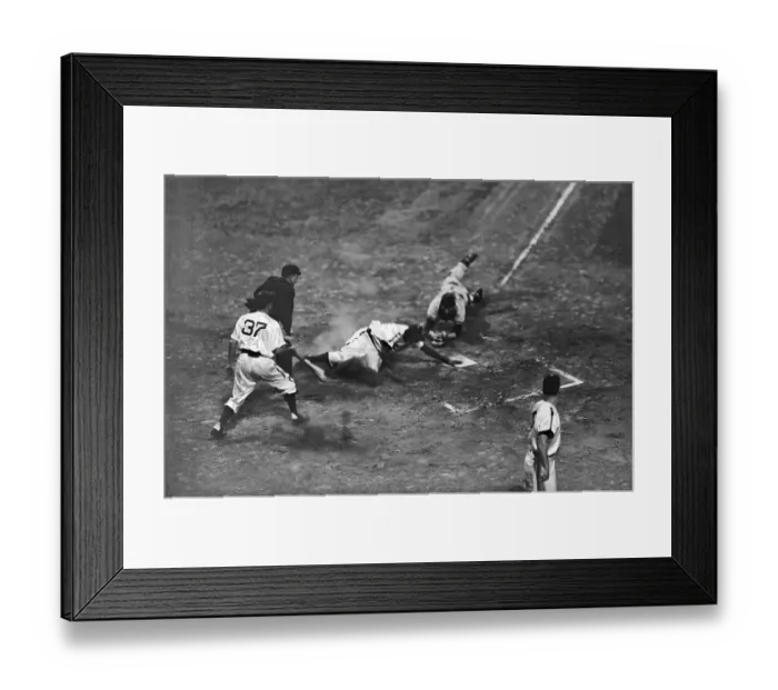 Framed Print : Jackie Robinson Sliding into Home Plate Framed Print : Jackie Robinson Sliding into Home Plate
