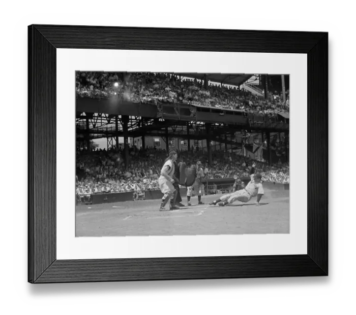 Framed Print : Joe DiMaggio Sliding Home Framed Print : Joe DiMaggio Sliding Home
