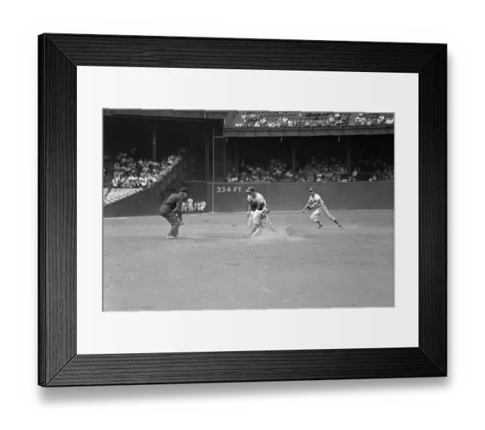 Framed Print : Jackie Robinson Taking Second Base Framed Print : Jackie Robinson Taking Second Base