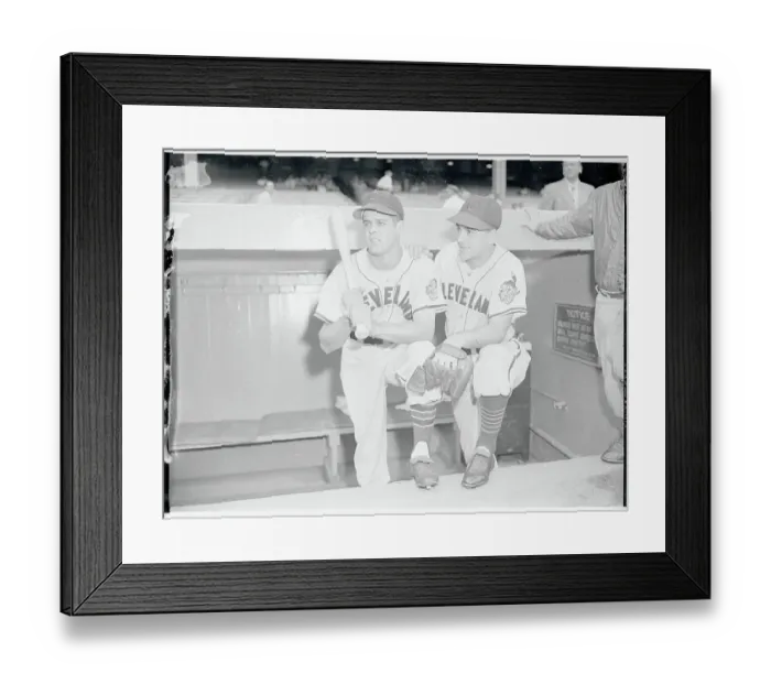 Framed Print : Ray Boone with Lou Boudreau in Dugout Framed Print : Ray Boone with Lou Boudreau in Dugout