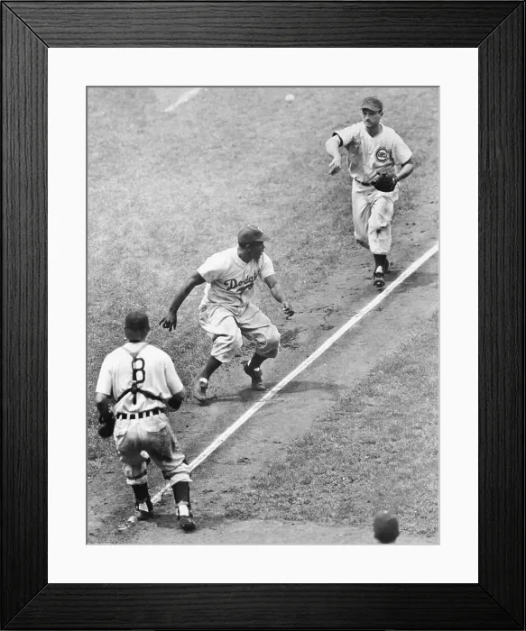 Framed Print : Robinson Trapped Between Third and Home Framed Print : Robinson Trapped Between Third and Home