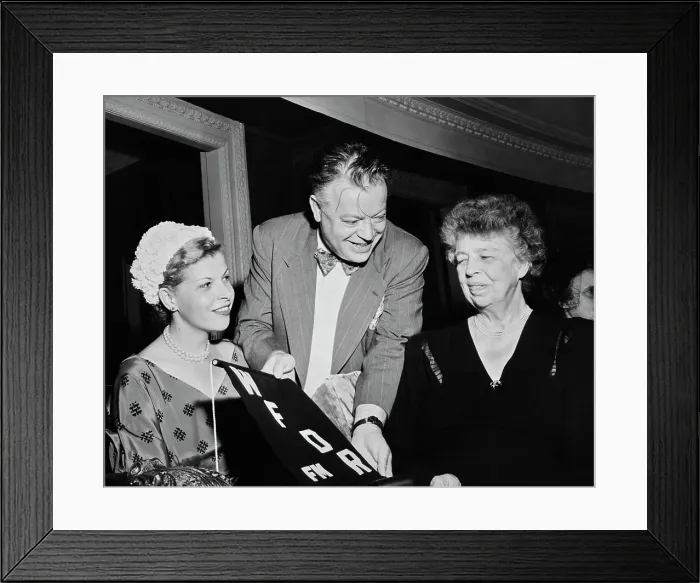 Framed Print : Eleanor Roosevelt With Radio Station Call Letters Framed Print : Eleanor Roosevelt With Radio Station Call Letters
