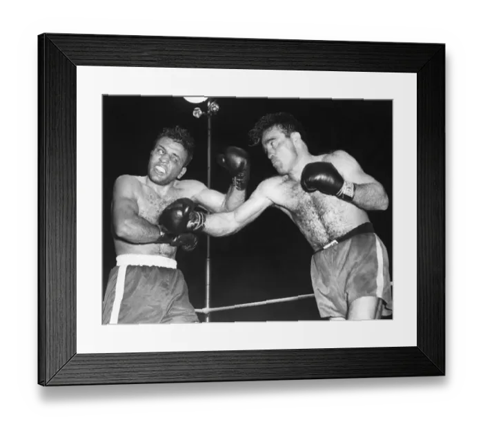 Framed Print : Marcel Cerdan Punches Jake La Motta Framed Print : Marcel Cerdan Punches Jake La Motta