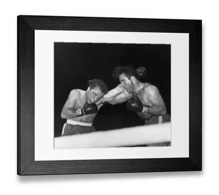 Framed Print : Jake La Motta Punches Marcel Cerdan Framed Print : Jake La Motta Punches Marcel Cerdan