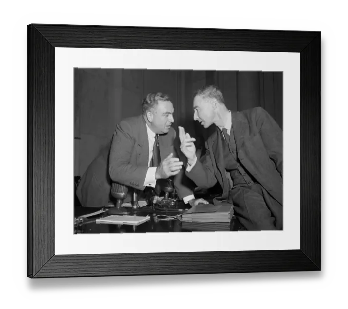 Framed Print : Robert Oppenheimer and Brien McMahon Conversing Framed Print : Robert Oppenheimer and Brien McMahon Conversing
