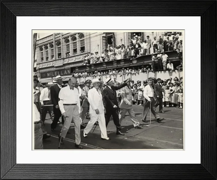 Framed Print : Harry Truman Marching in Parade Framed Print : Harry Truman Marching in Parade