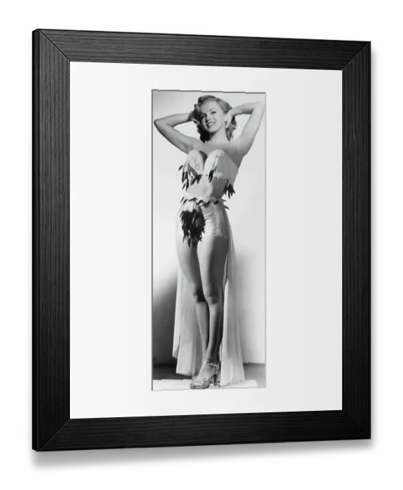 Framed Print : Marilyn Monroe in Two-Piece Ermine Outfit