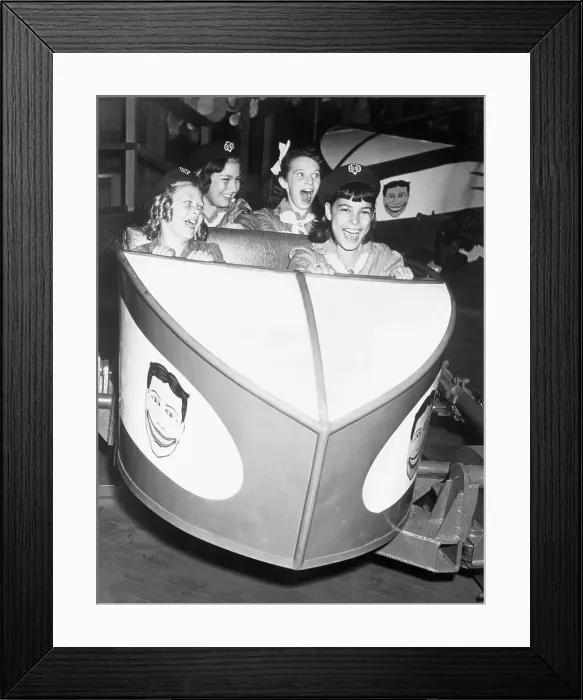 Framed Print : Girls Scouts on Coney Island Ride Framed Print : Girls Scouts on Coney Island Ride