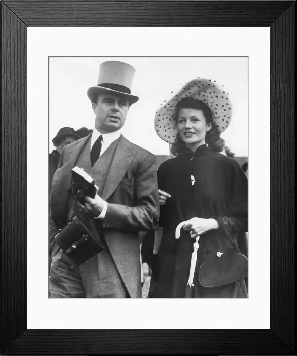 Framed Print : Hayworth And Ali Khan At Epsom Downs Framed Print : Hayworth And Ali Khan At Epsom Downs