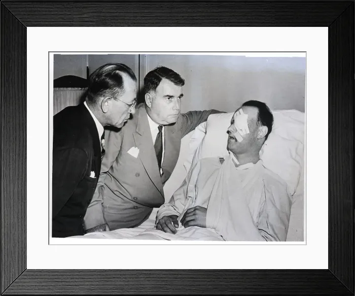 Framed Print : Police Question Victor Reuther in Hospital Framed Print : Police Question Victor Reuther in Hospital