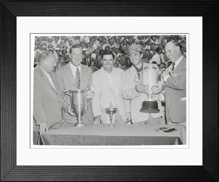 Framed Print : Sam Snead, Johnny Palmer and PGA Officials with Trophies Framed Print : Sam Snead, Johnny Palmer and PGA Officials with Trophies