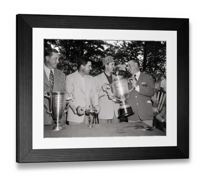 Framed Print : Joe Novak, Sam Snead and Johnny Palmer with Trophies Framed Print : Joe Novak, Sam Snead and Johnny Palmer with Trophies