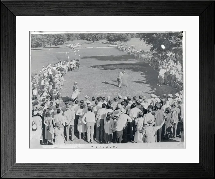 Framed Print : Sam Snead Teeing Off Before Crowd Framed Print : Sam Snead Teeing Off Before Crowd