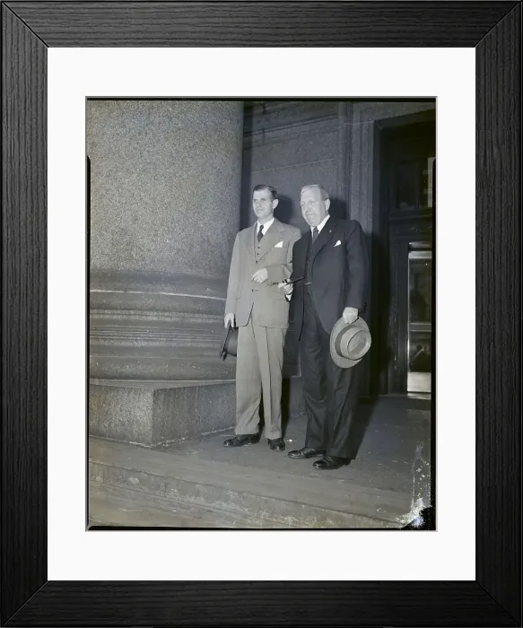 Framed Print : Alger Hiss W / Attorney At Federal Court Framed Print : Alger Hiss W / Attorney At Federal Court