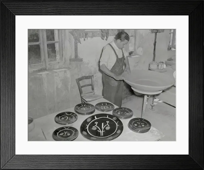 Framed Print : Man Working with Pottery Framed Print : Man Working with Pottery
