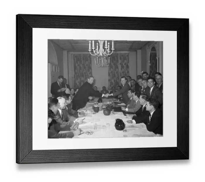 Framed Print : Ford and UAW Executives Shaking Hands Framed Print : Ford and UAW Executives Shaking Hands