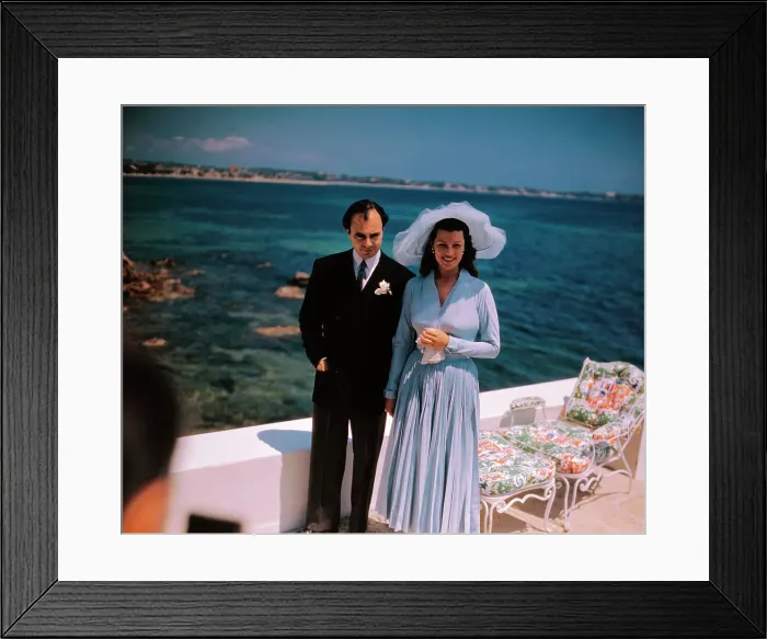 Framed Print : Rita Hayworth and Prince Aly Khan Standing on Yacht Framed Print : Rita Hayworth and Prince Aly Khan Standing on Yacht