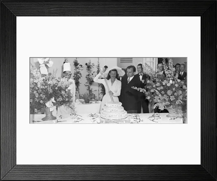 Framed Print : Rita Hayworth Cuts Wedding Cake W / Sword Framed Print : Rita Hayworth Cuts Wedding Cake W / Sword