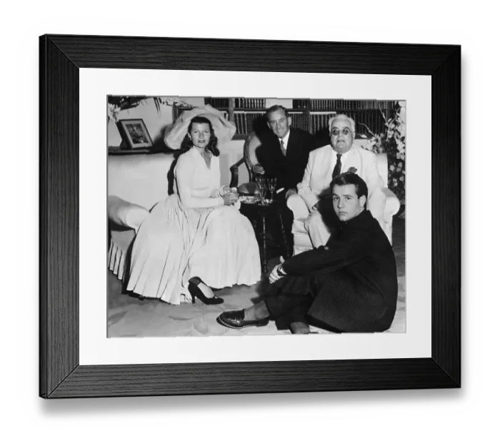 Framed Print : Rita Hayworth, Aga Khan, Sendri Khan, and Guest Posing Framed Print : Rita Hayworth, Aga Khan, Sendri Khan, and Guest Posing