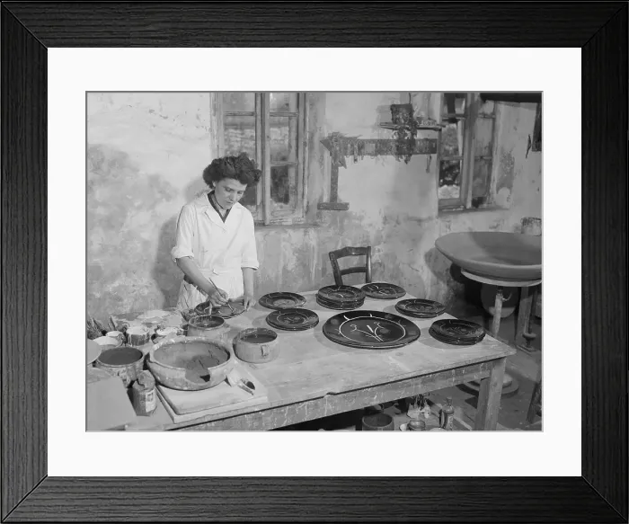 Framed Print : Artist Painting Pottery Framed Print : Artist Painting Pottery