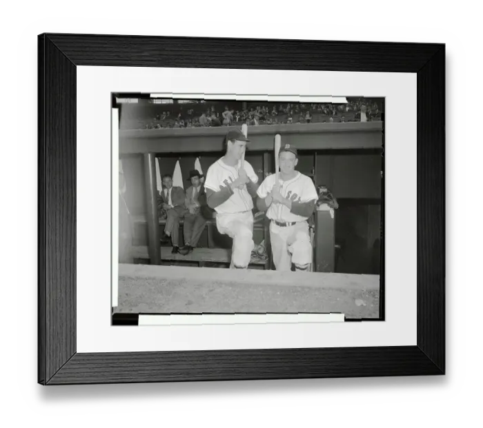 Framed Print : Ted Williams and Vern Stephens Posing with Baseball Bats
