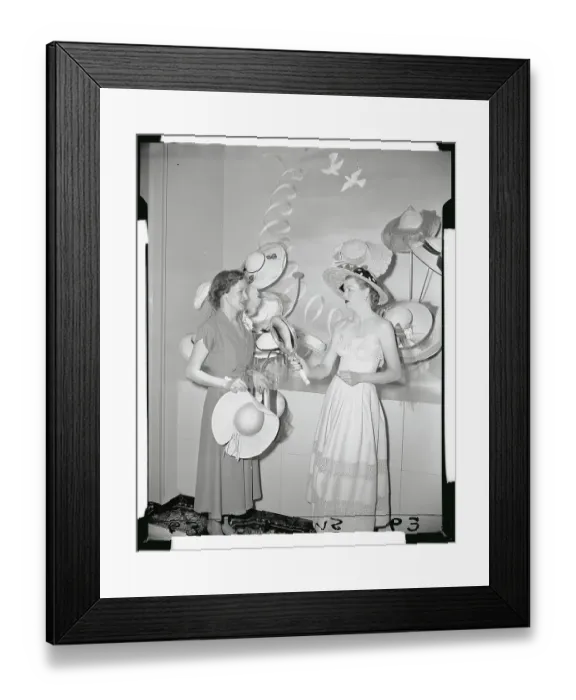 Framed Print : Paula Paine Trying on Hats Framed Print : Paula Paine Trying on Hats