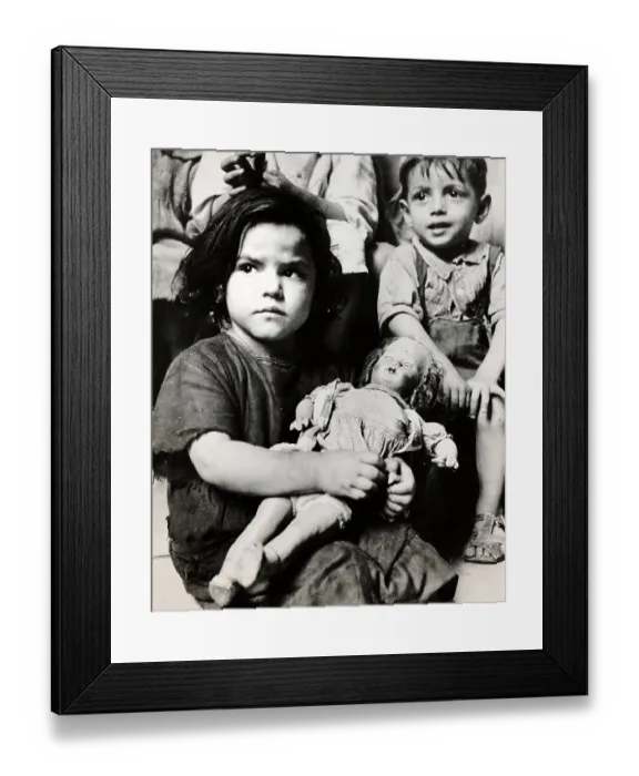 Framed Print : Children Waiting For Milk Framed Print : Children Waiting For Milk
