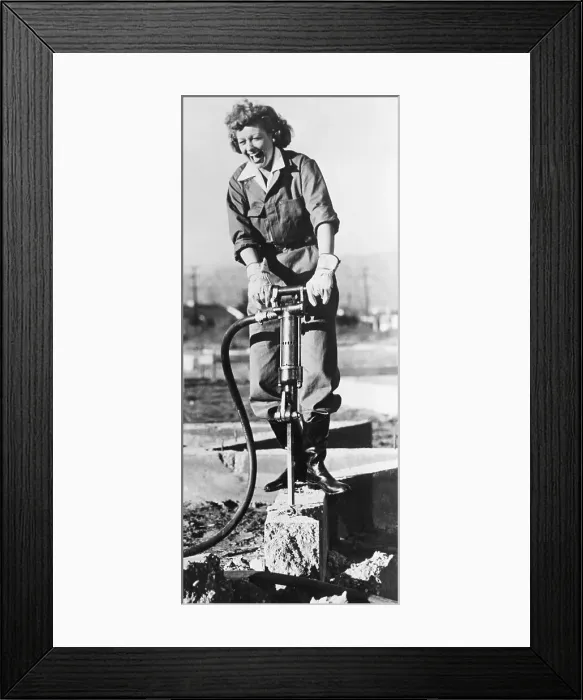 Framed Print : Lucille Ball Using a Jackhammer