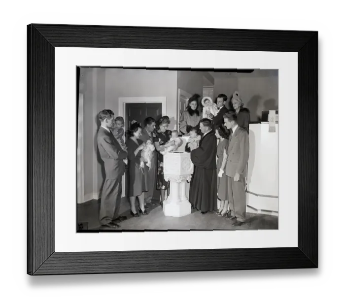 Framed Print : Reverend Baptizing Children Framed Print : Reverend Baptizing Children