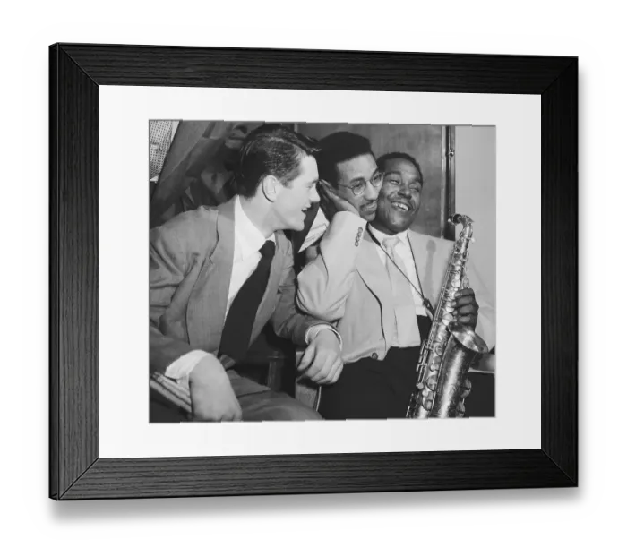 Framed Print : Max Roach, Charlie Parker and Sven Bolheim Laughing Framed Print : Max Roach, Charlie Parker and Sven Bolheim Laughing