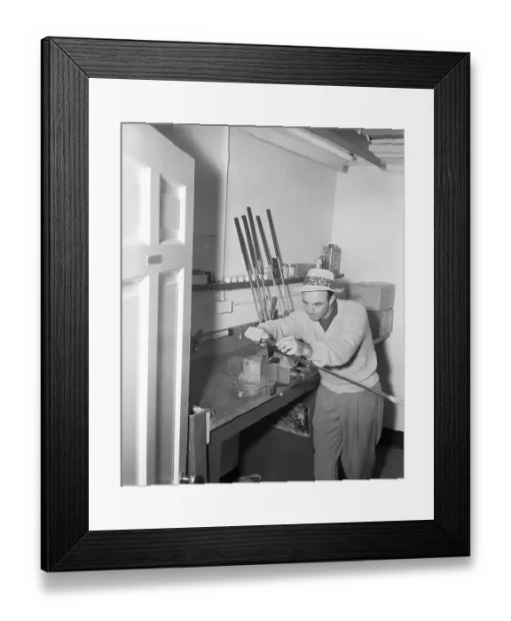 Framed Print : Sam Snead Filing Golf Club Framed Print : Sam Snead Filing Golf Club