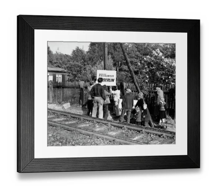 Framed Print : Berliners Await End Of Blockade Framed Print : Berliners Await End Of Blockade