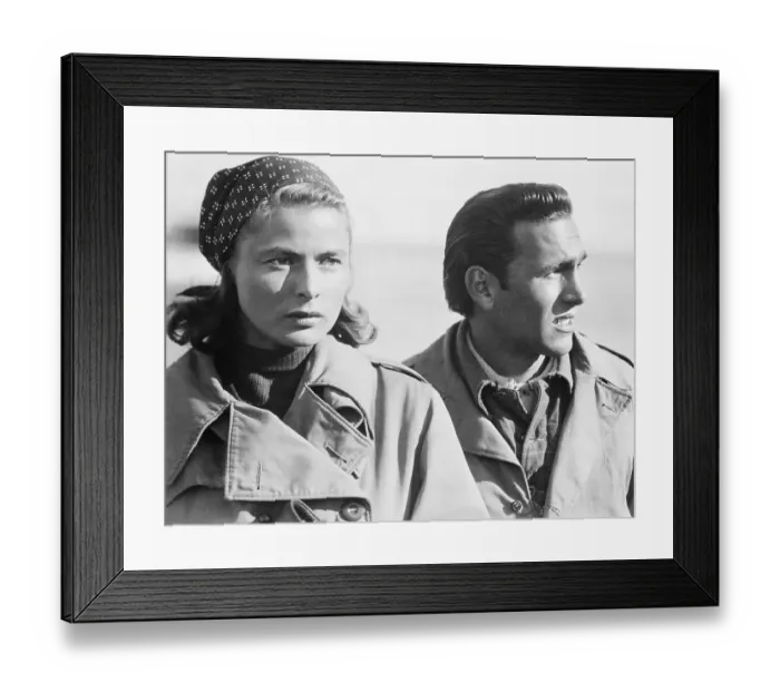 Framed Print : Ingrid Bergman with Mario Vitale in Movie Scene Framed Print : Ingrid Bergman with Mario Vitale in Movie Scene