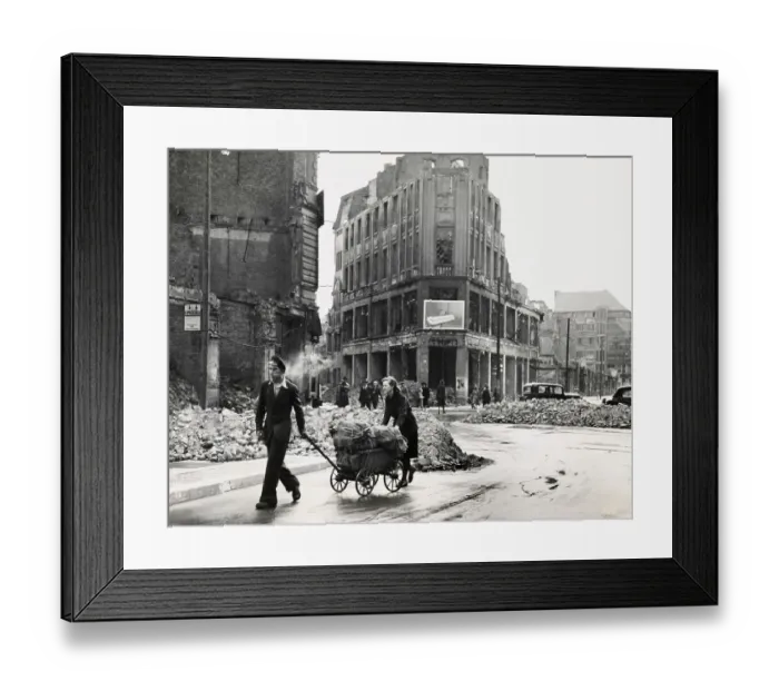 Framed Print : Couple Transporting Potatoes In Berlin Framed Print : Couple Transporting Potatoes In Berlin