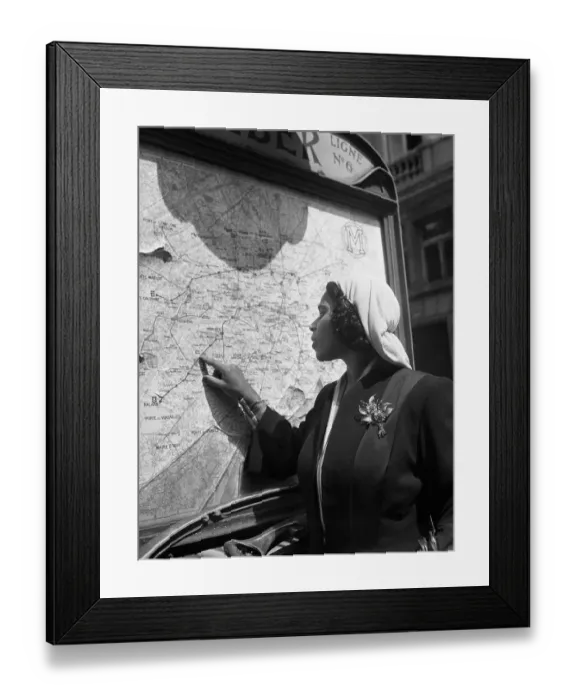 Framed Print : Marian Anderson Looks At Subway Map Framed Print : Marian Anderson Looks At Subway Map