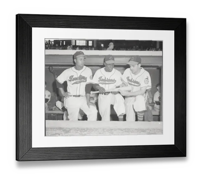 Framed Print : Cleveland Indians Teammates Posing in Dugout Framed Print : Cleveland Indians Teammates Posing in Dugout