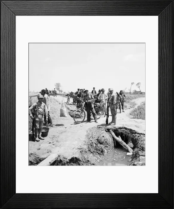 Framed Print : Farmers On Bikes Having Id Checked Framed Print : Farmers On Bikes Having Id Checked
