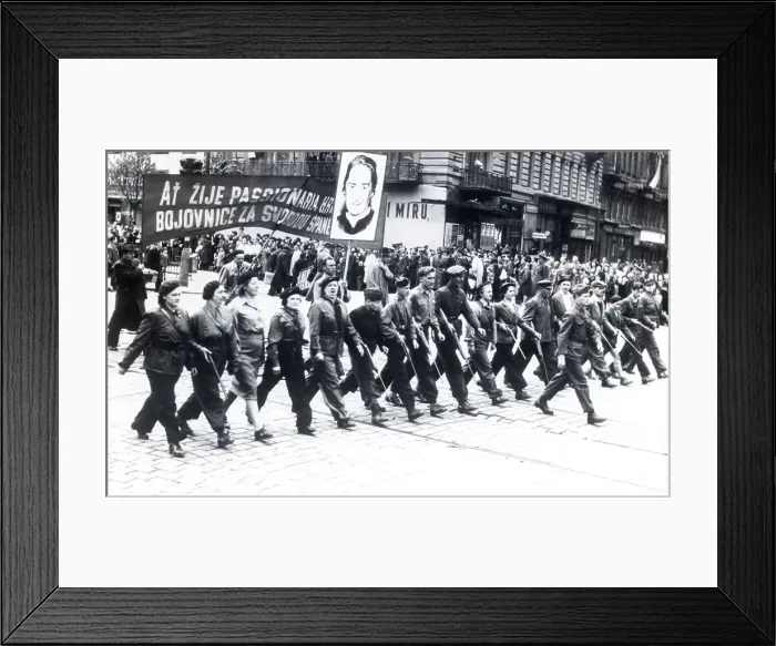 Framed Print : Czechs W / Rifles March In May Day Parade Framed Print : Czechs W / Rifles March In May Day Parade