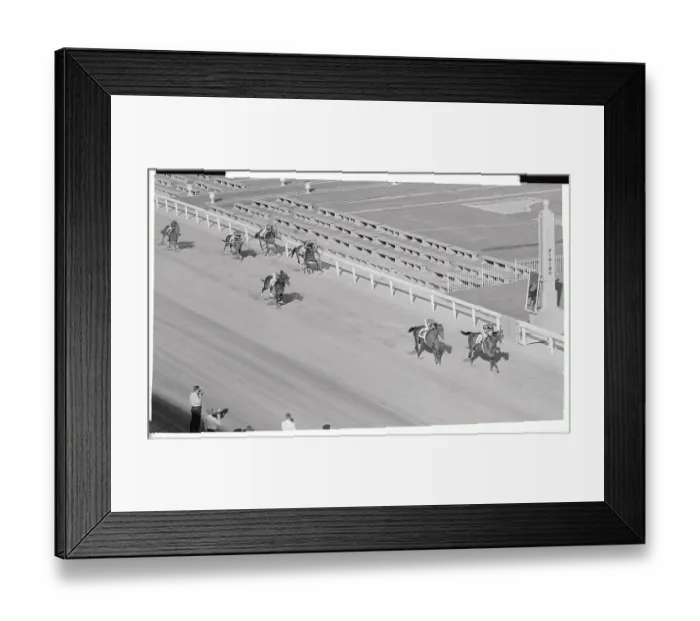 Framed Print : Horses Running in A Race