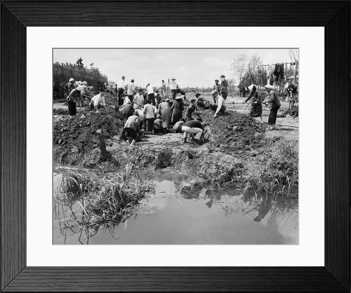 Framed Print : People Dig Trenches In Preparing For War Framed Print : People Dig Trenches In Preparing For War