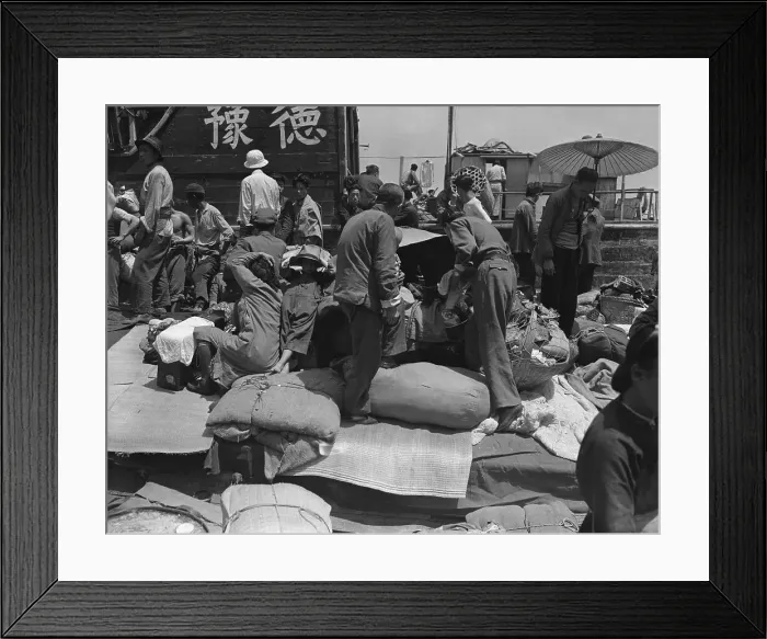 Framed Print : People Preparing to Leave the City of Shanghai Framed Print : People Preparing to Leave the City of Shanghai