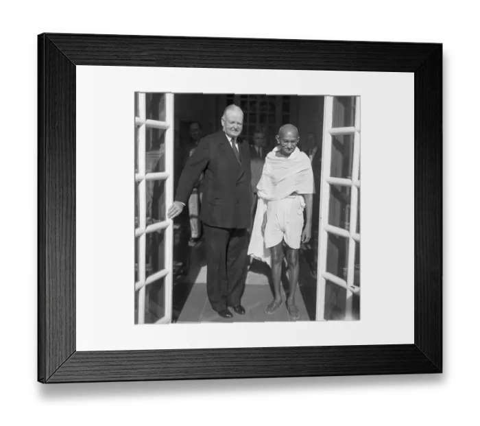 Framed Print : Hoover And Gandhi Leaving Viceroy'S Hous Framed Print : Hoover And Gandhi Leaving Viceroy'S Hous