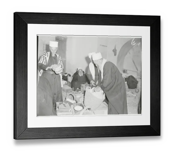 Framed Print : Druze Men Packing Baskets Framed Print : Druze Men Packing Baskets