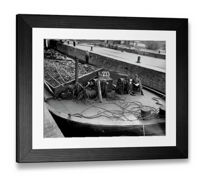 Framed Print : Soviet Barge Passing Through Berlin Lock Framed Print : Soviet Barge Passing Through Berlin Lock