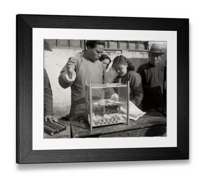 Framed Print : Man With American Currency In Glass Box