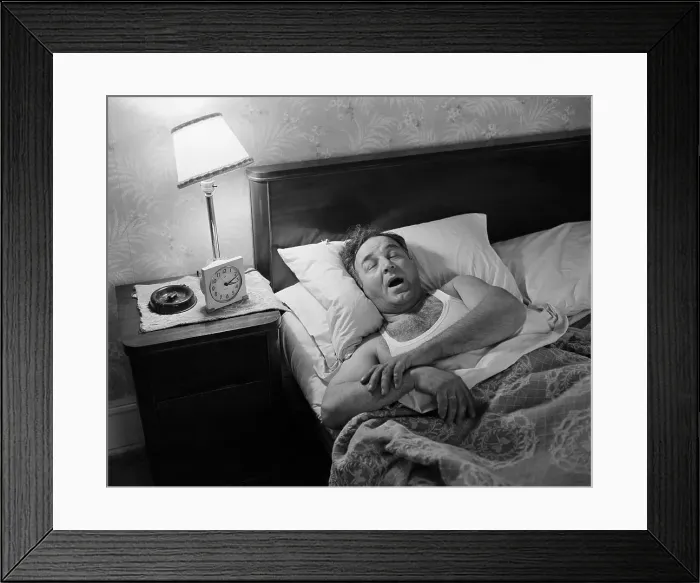 Framed Print : Man Asleep in His Bed