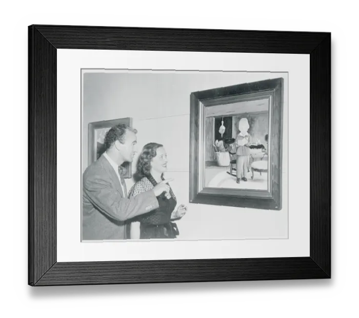 Framed Print : Actress Bette Davis and William Grant Sherry Gazing at Artwork Framed Print : Actress Bette Davis and William Grant Sherry Gazing at Artwork